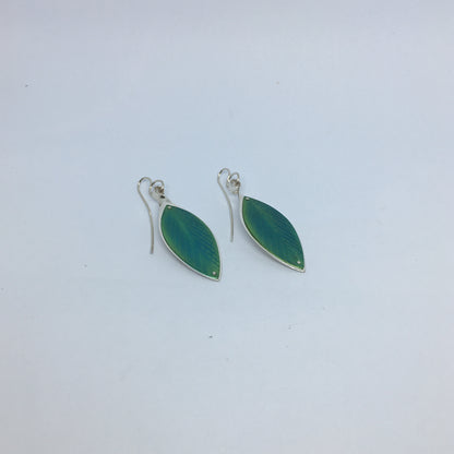 Green Pohutukawa Leaf Earrings