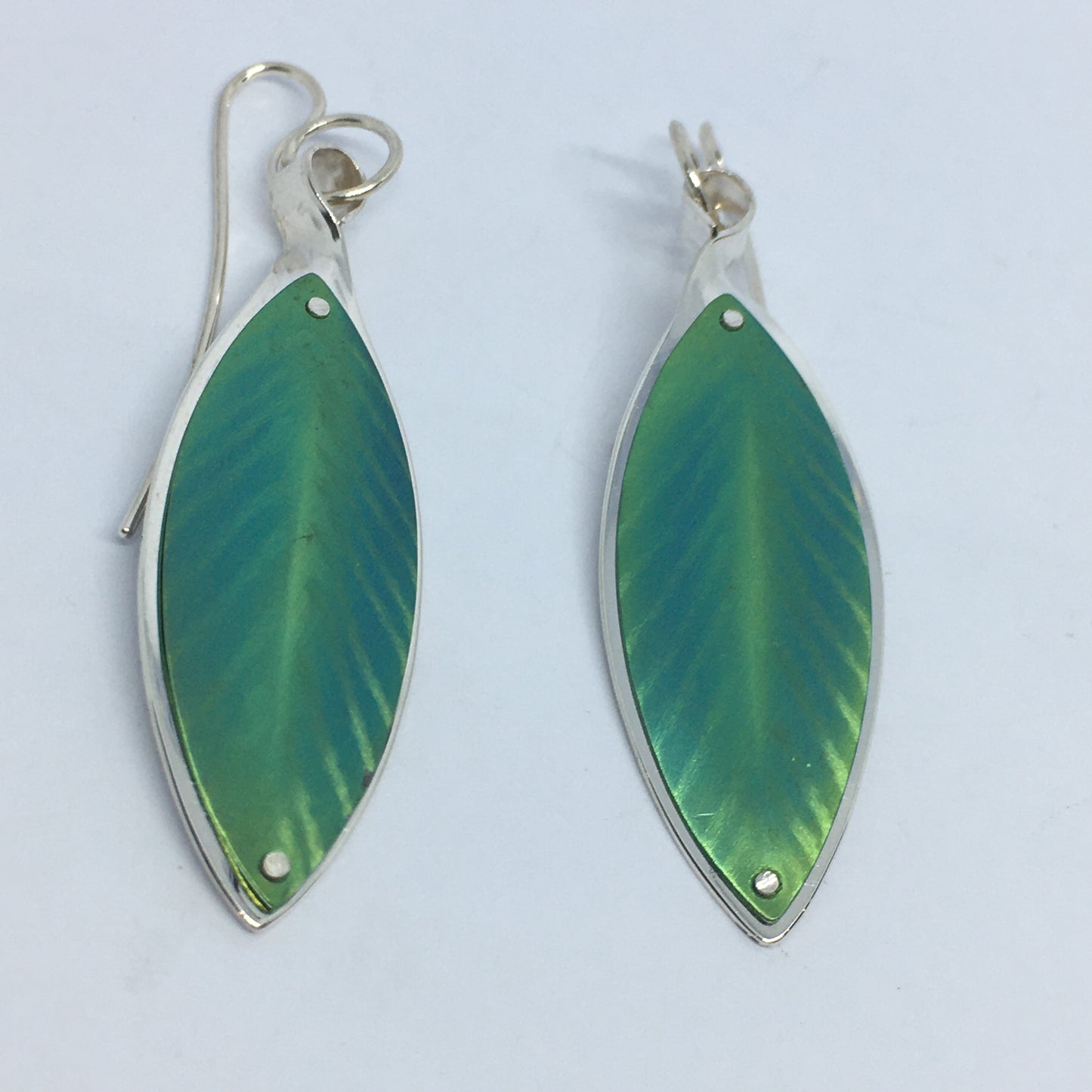 Green Laurel Leaf Earrings