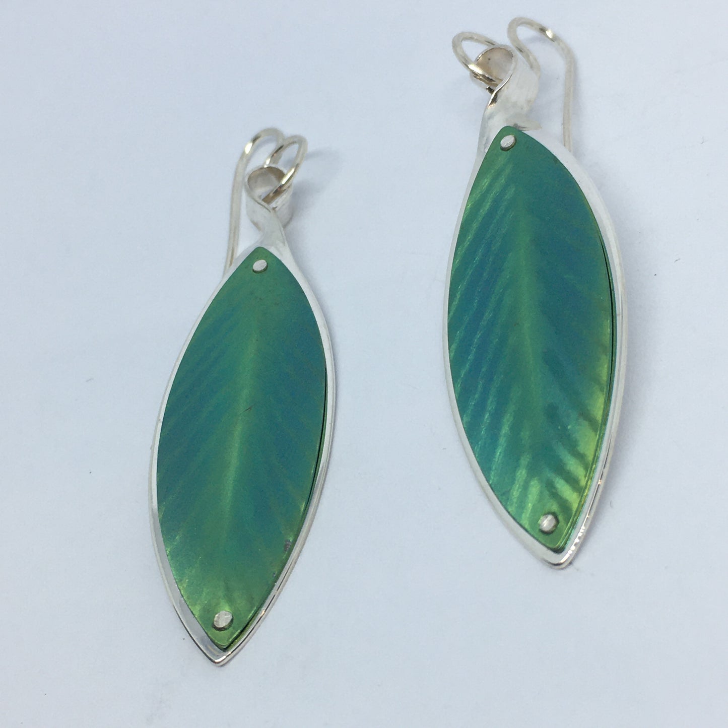 Green Laurel Leaf Earrings