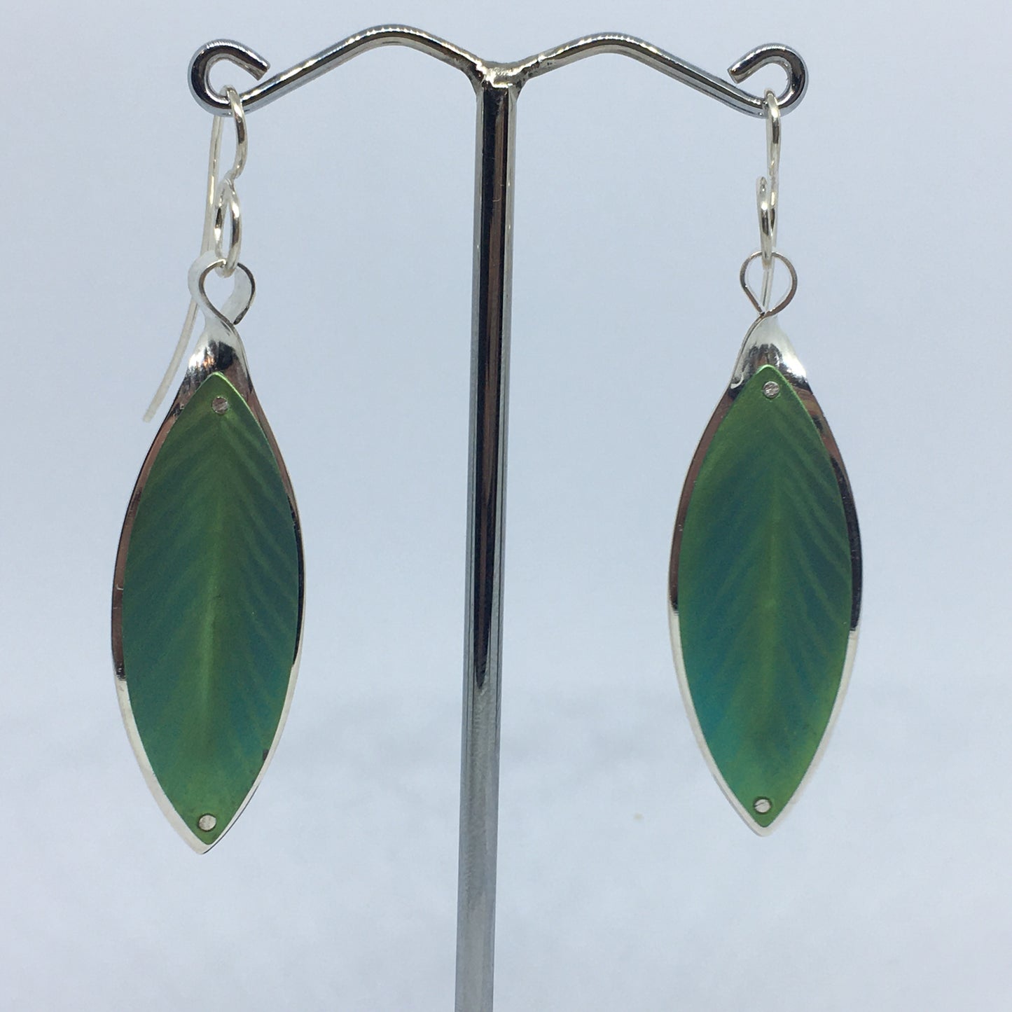 Green Laurel Leaf Earrings