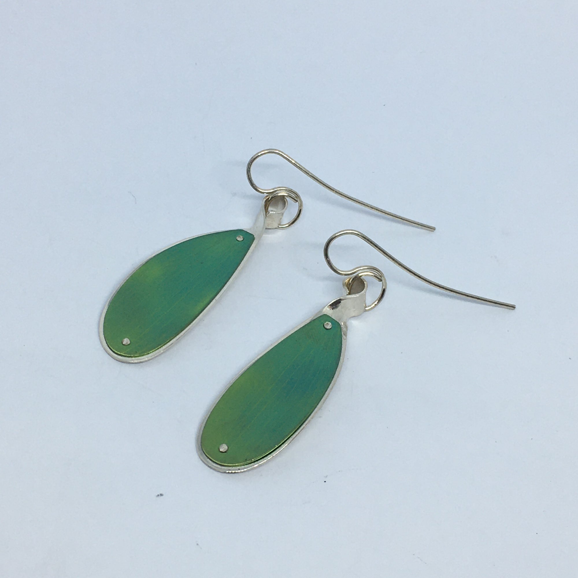 Kauri Leaf Earrings - Green