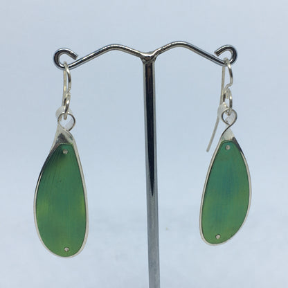 Kauri Leaf Earrings - Green