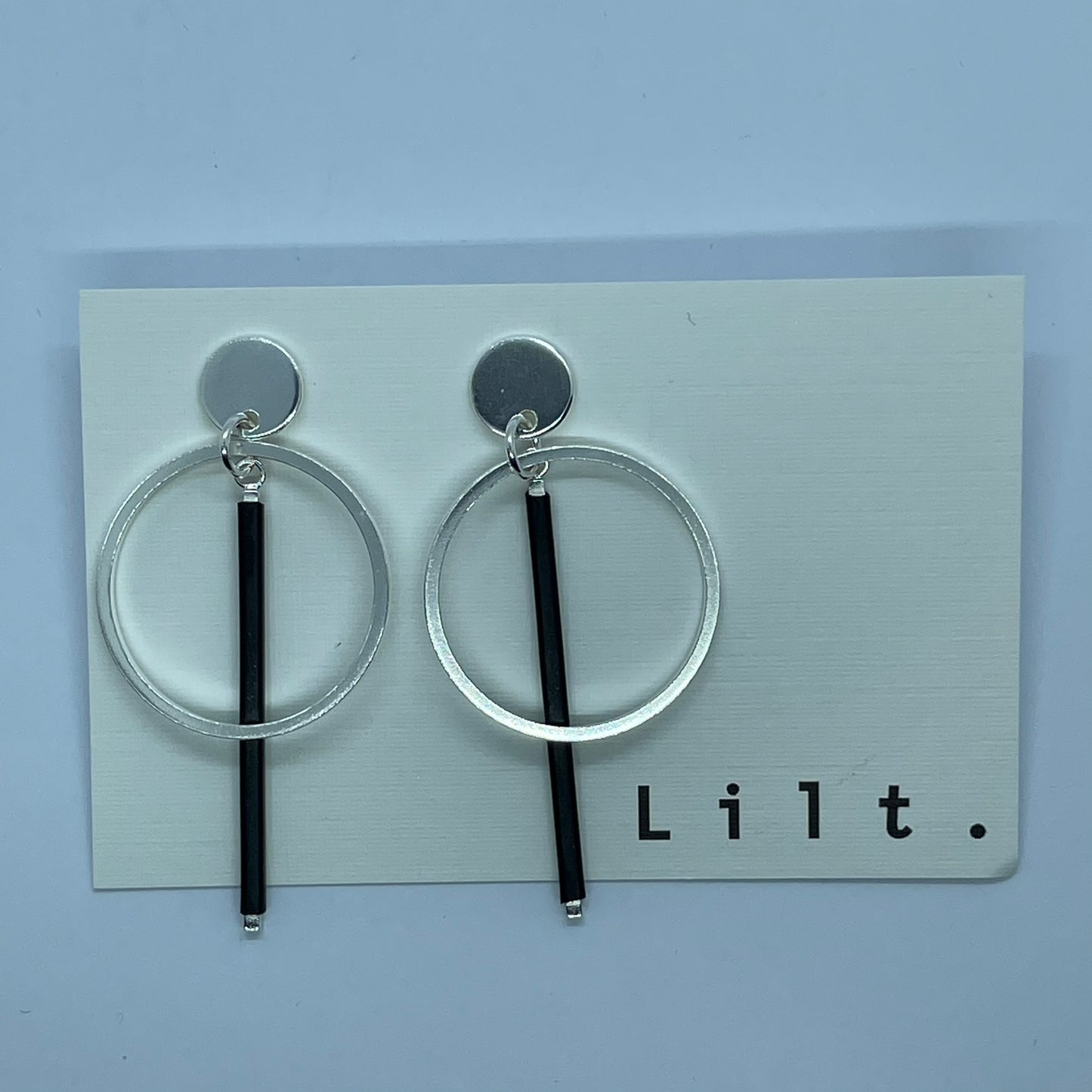 Hoops with Black Bar Earrings