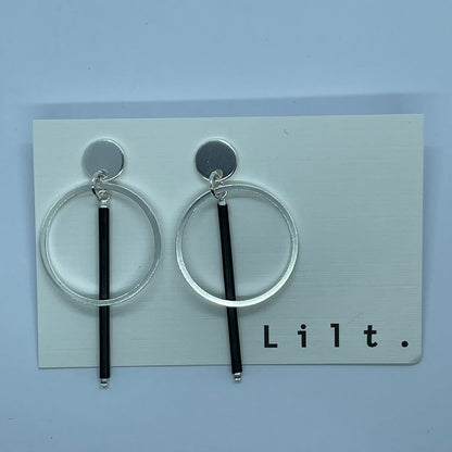 Hoops with Black Bar Earrings