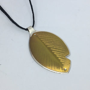 Gold Pohutukawa Leaf with Bite Pendant