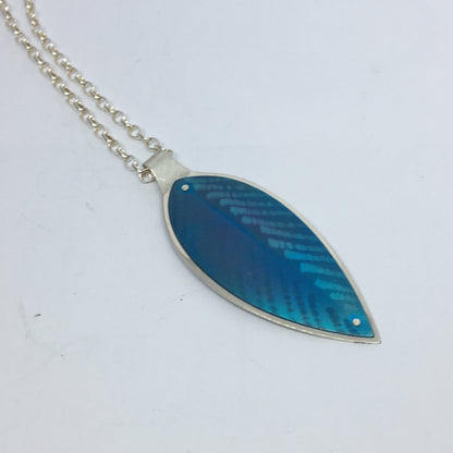 Aqua Pohutukawa Leaf Pendant