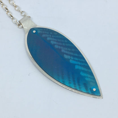 Aqua Pohutukawa Leaf Pendant