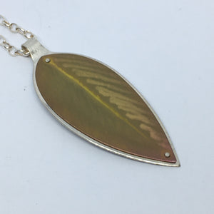 Gold Pohutukawa Leaf Pendant