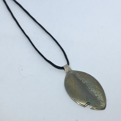 Silver Grey Pohutukawa Leaf with Bite Pendant