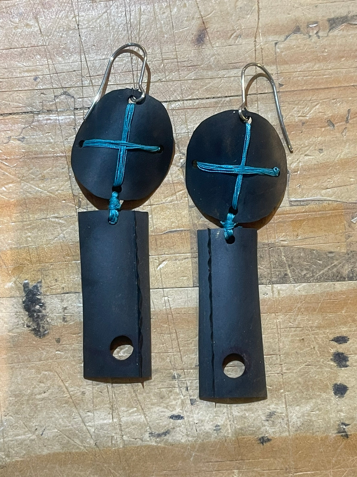 Blue Cross Earrings