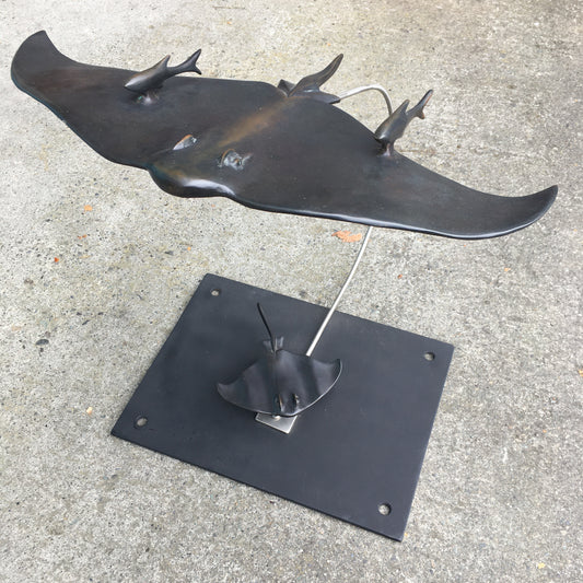 Stingray and Pilot Fish Sculpture