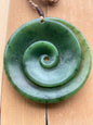 Pounamu Koru Disc Pendant