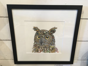 Tsuki (Owl) - Original Watercolour and ink