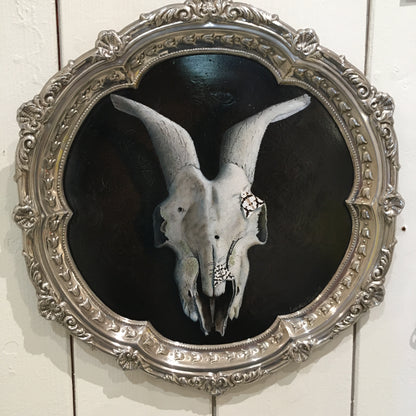 Goat Skull with Moths - Original Painting