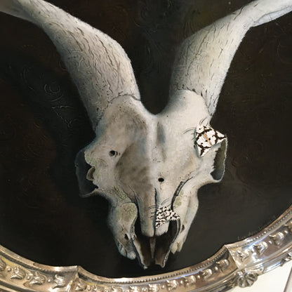 Goat Skull with Moths - Original Painting