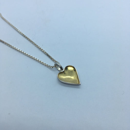 Heart Pendant - Gold Plated and Silver