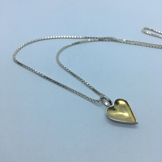 Heart Pendant - Gold Plated and Silver