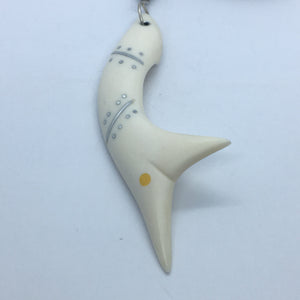 Curved Bone Whale Tail Pendant