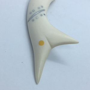 Curved Bone Whale Tail Pendant