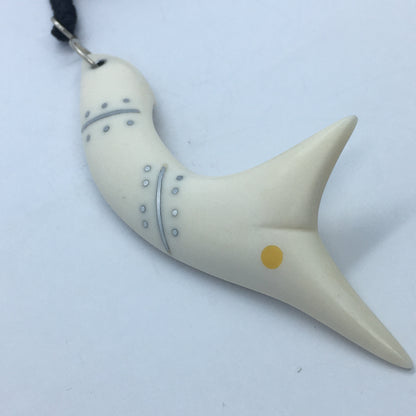 Curved Bone Whale Tail Pendant