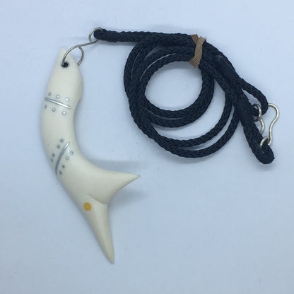 Curved Bone Whale Tail Pendant