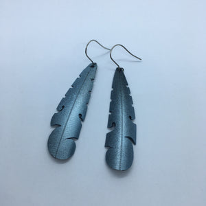 Blue Koru Leaf Earrings