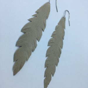 Tan Feather Earrings