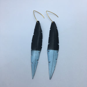 Blue Dipped Feather Earrings