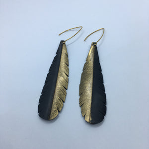 Gold Half Feather Earrings