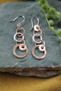 Silver, Copper and Brass Multi Hoop Earrings