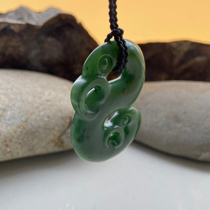 Pounamu Double Manaia Pekapeka Pendant