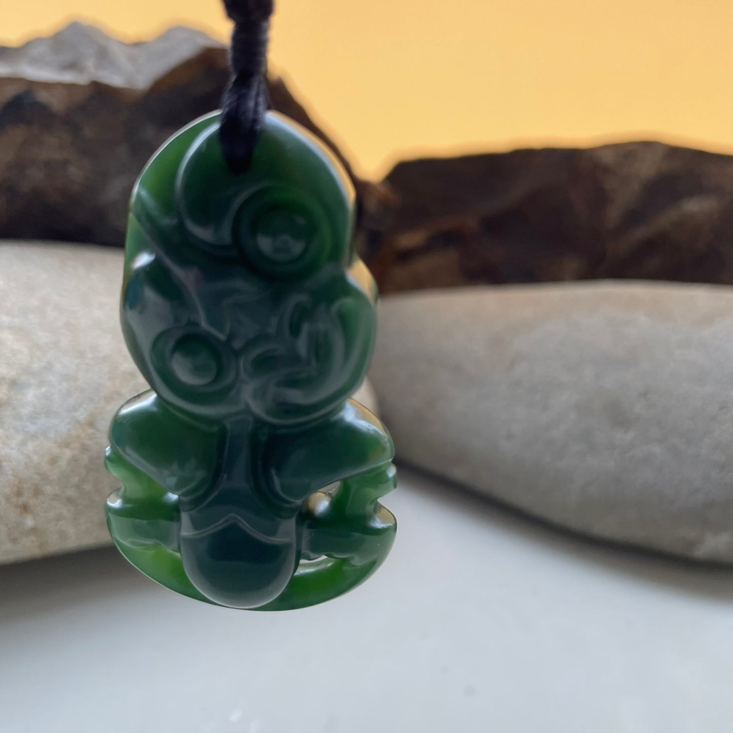 Pounamu Small Hei Tiki Pendant