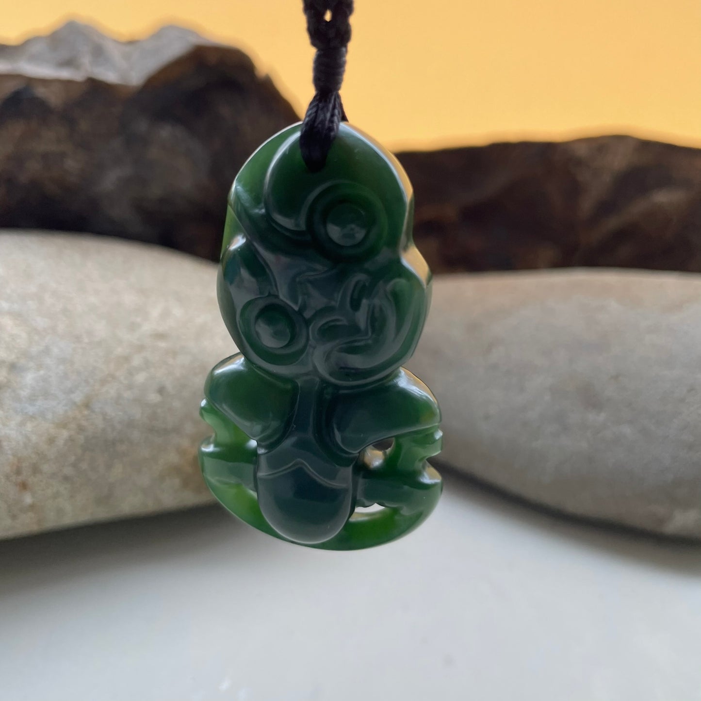 Pounamu Small Hei Tiki Pendant