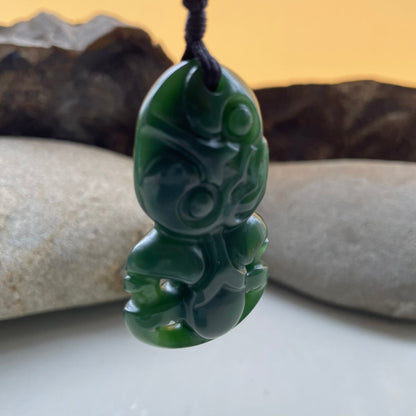 Pounamu Small Hei Tiki Pendant