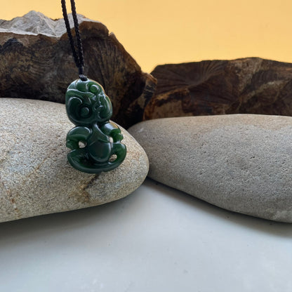 Pounamu Small Hei Tiki Pendant