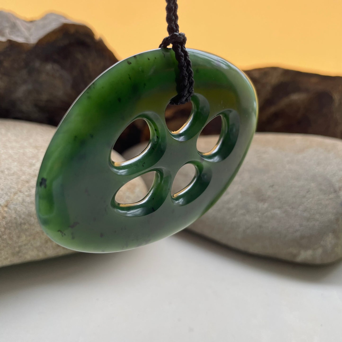 Pounamu Lotus Pendant