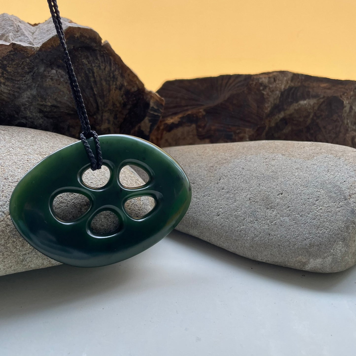 Pounamu Lotus Pendant