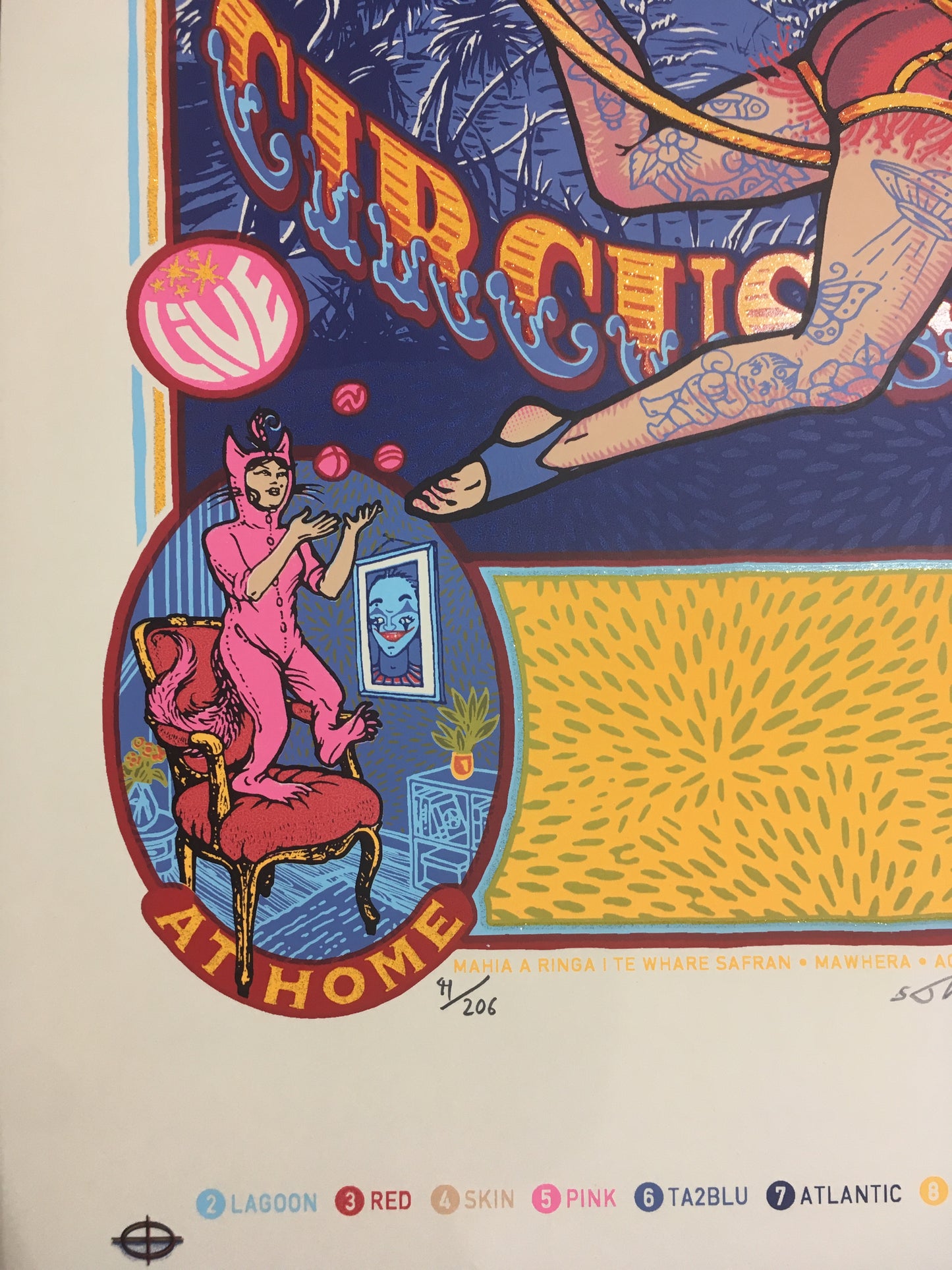 Flying Femmes Circus Show - Hand pulled Serigraph