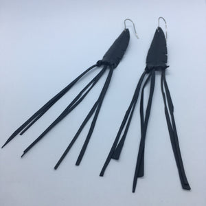 Black Palm Tassle Earrings