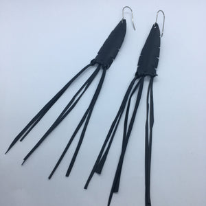 Black Palm Tassle Earrings