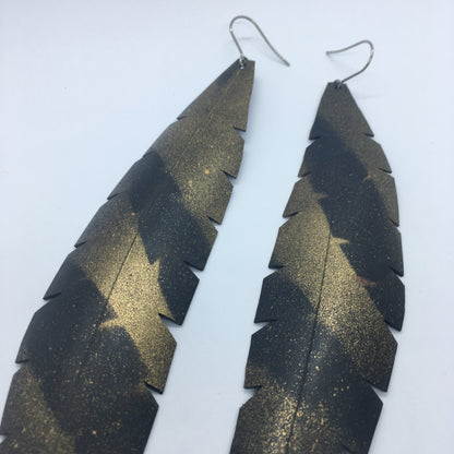 Gold Feather Earrings