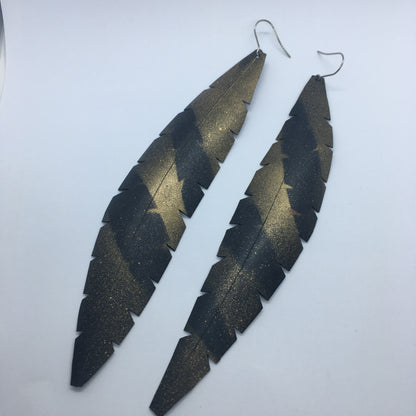 Gold Feather Earrings