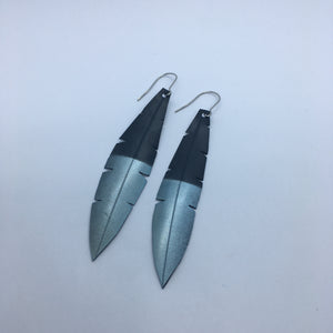 Blue Dipped Feather Earrings