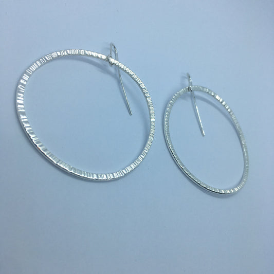 Hula Hoop Earrings - Silver