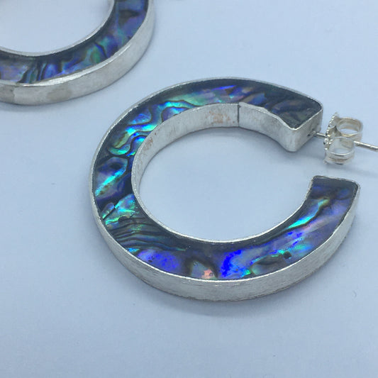 Paua Drama Hoop Earrings