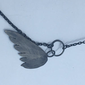 Blue Petersite Winged Pendant Necklace
