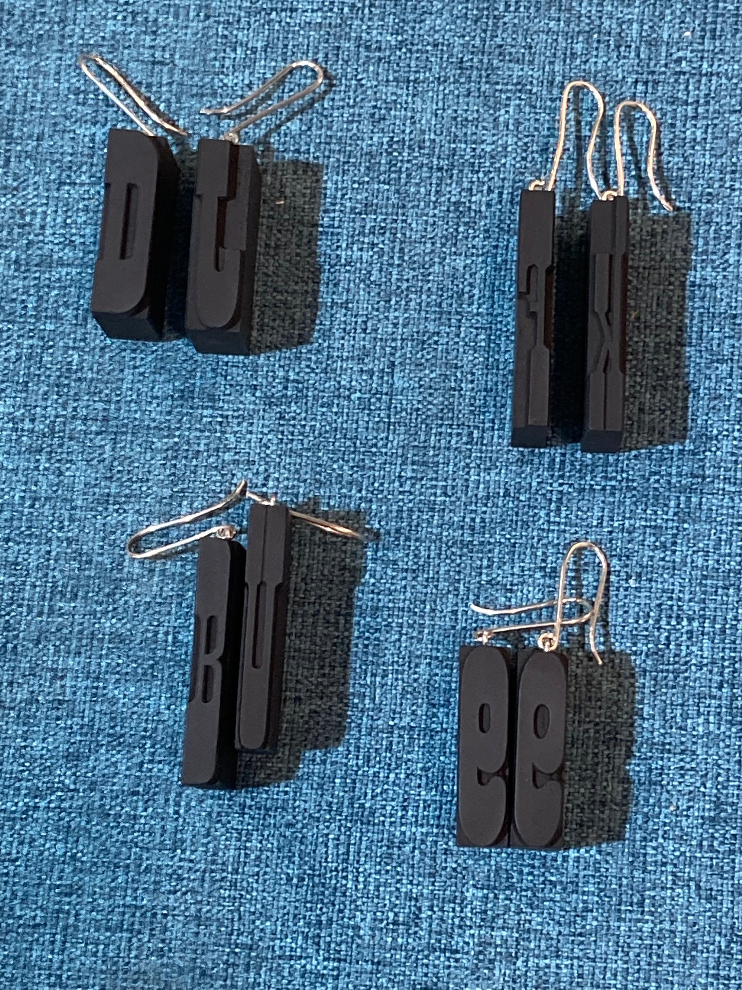 Letter Press Earrings