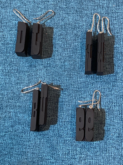 Letter Press Earrings