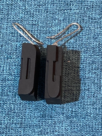Letter Press Earrings