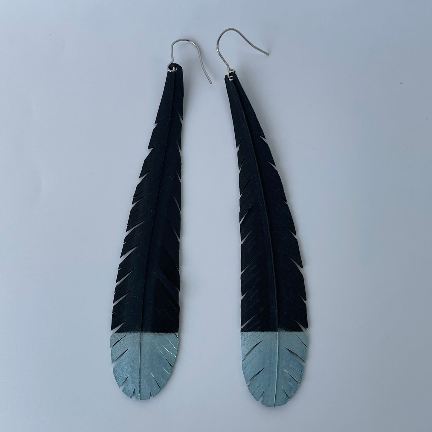 Blue Dip Feather Earrings